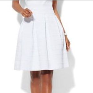 White bandage bubble skirt high waisted